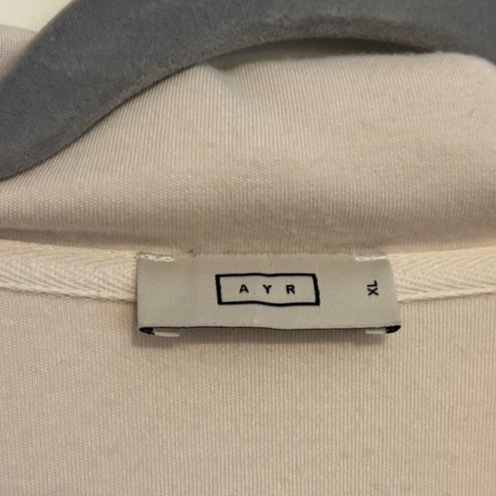 AYR Women Pullover Sweater XL Cream Collared Minimalist Comfy Relaxed Cozy Soft - Picture 3 of 10